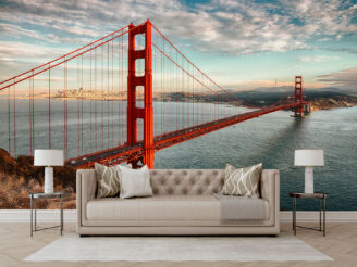 famous Golden Gate Bridge, San Francisco at night, USA