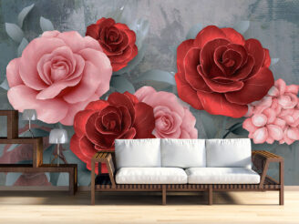 3d illustration modern floral background. Luxurious abstract art digital painting for wallpaper and for wedding