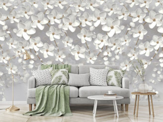 3d wallpaper of flower tree background for mural