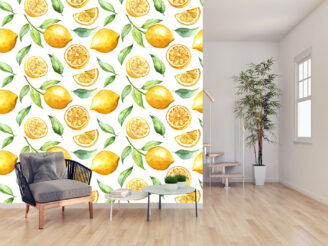 Lemon, food wallpaper design mockup