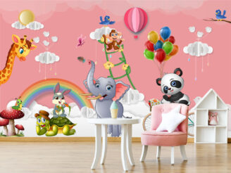 3d wallpaper kids room animals