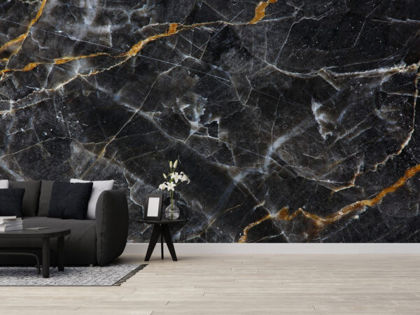 Gold and white Patterned natural of dark gray marble (Gold Russia) texture background for product design.