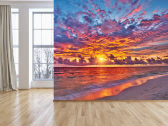 sunset wallpaper design mockup